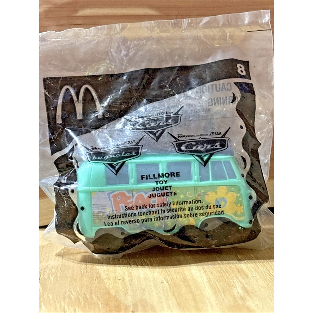McDonald's Happy Meal Toy 2006 Disney Pixar Cars #8 Fillmore VW Bus NIP New